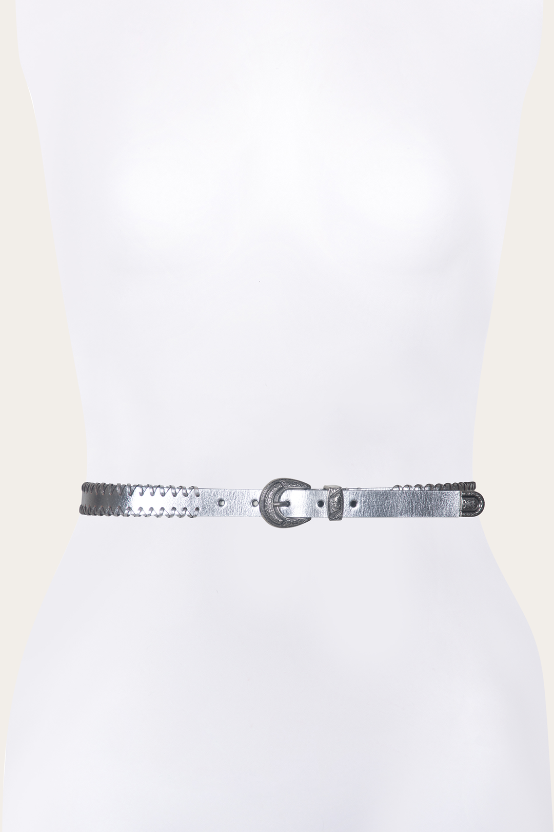Silver Belts Frye 20mm Silver Leather Belt With 3-Piece Buckle Set