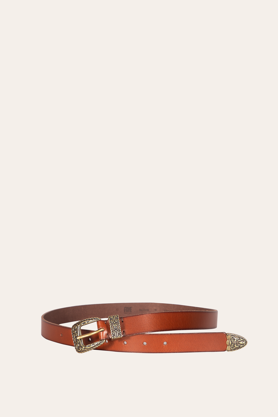 Tan Belts Frye 25mm Tan Logo Western Belt