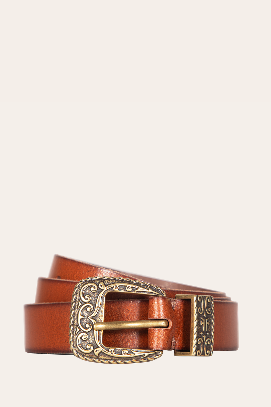 Tan Belts Frye 25mm Tan Logo Western Belt