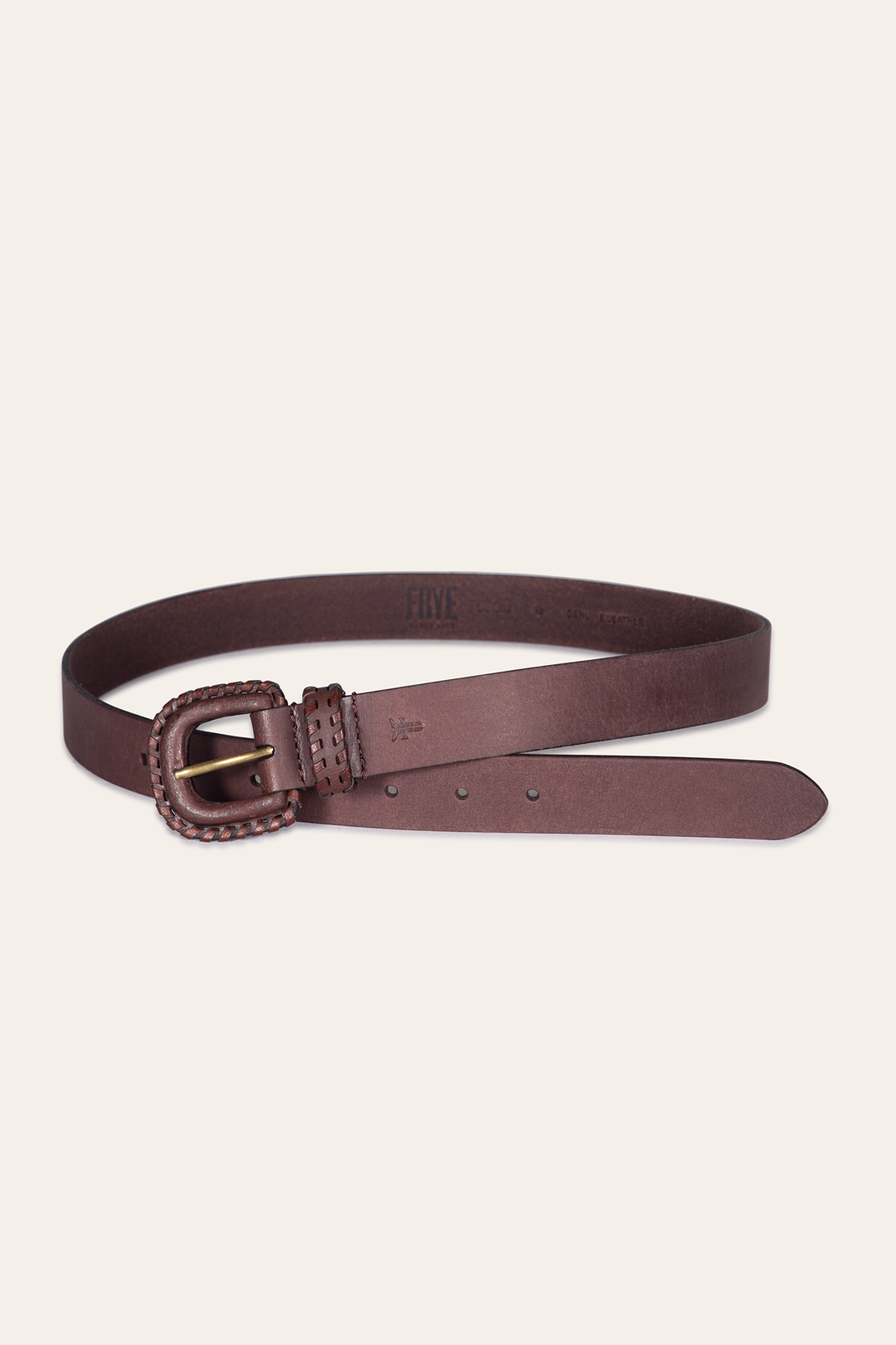 Brown Belts Frye 30mm Brown Leather Belt With Covered Buckle