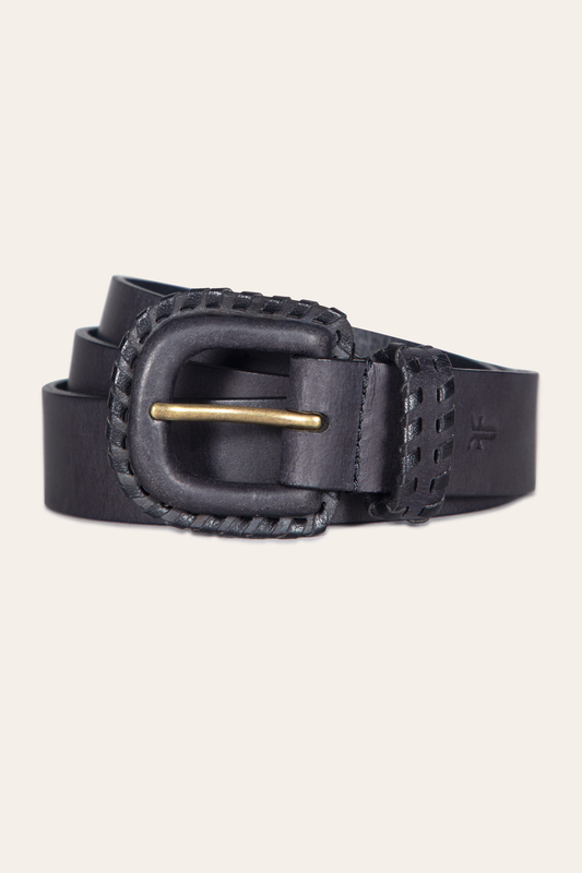 Black Belts Frye 30mm Black Leather Belt With Covered Buckle