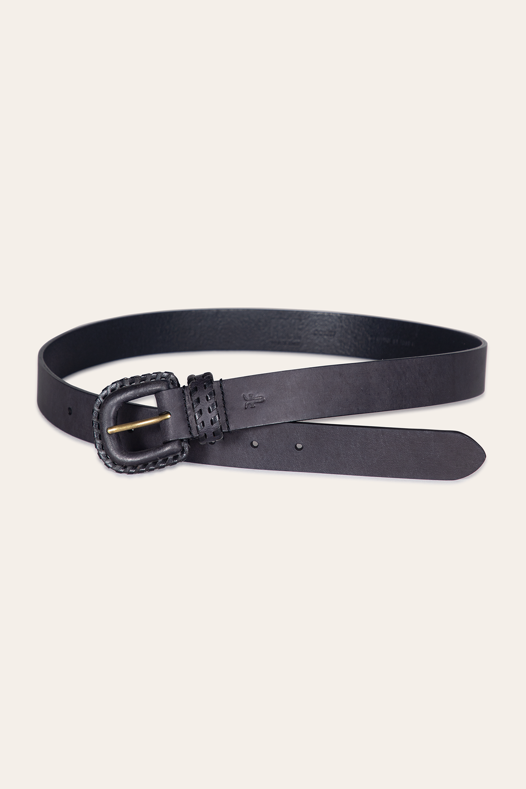 Black Belts Frye 30mm Black Leather Belt With Covered Buckle