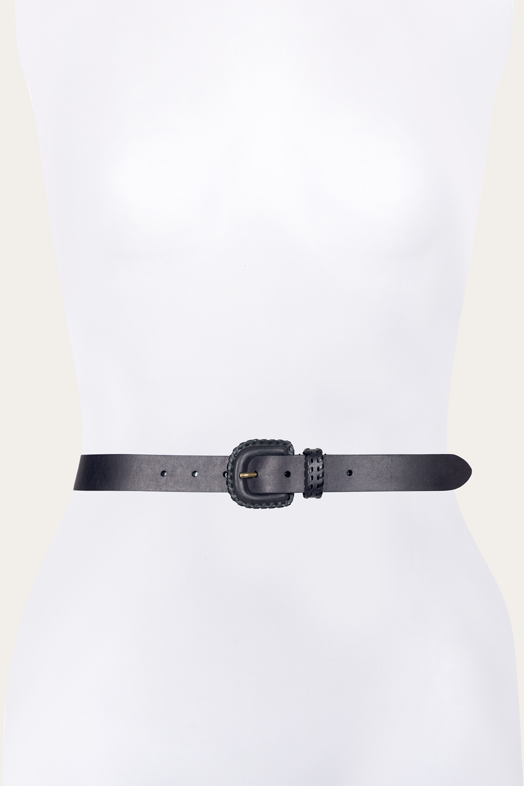 Black Belts Frye 30mm Black Leather Belt With Covered Buckle