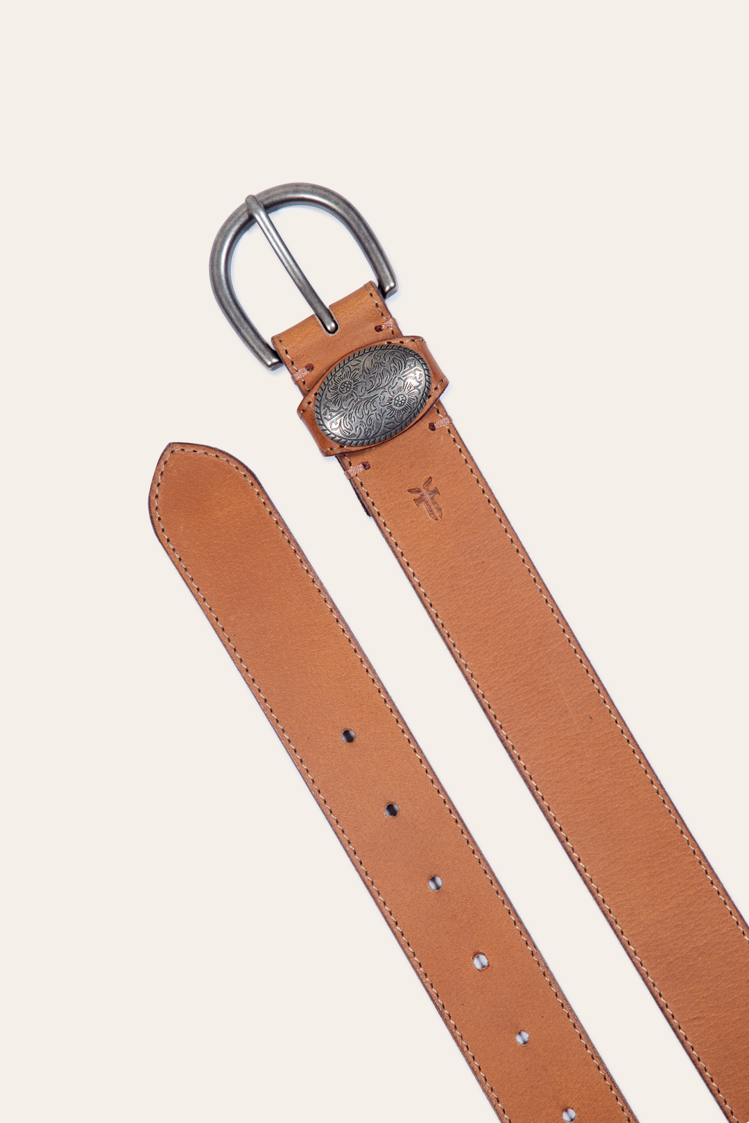 Beige Belts Frye Women’s Beige 35mm Belt With Concho On Loop