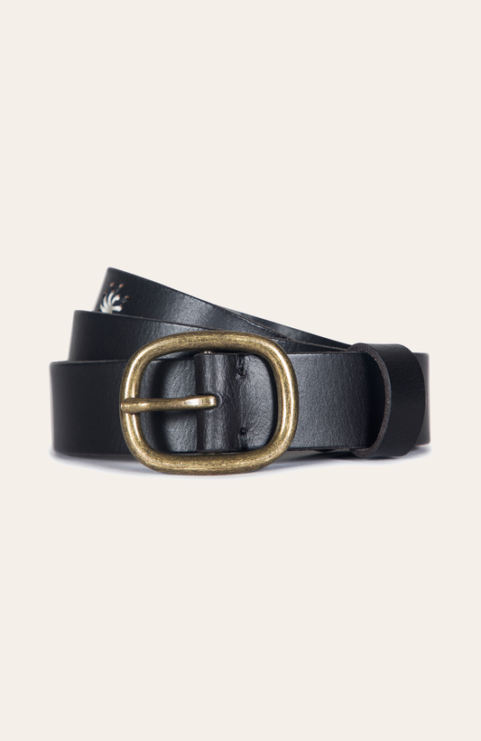 Black Belts Frye 30mm Black Belt With Embroidered Holes