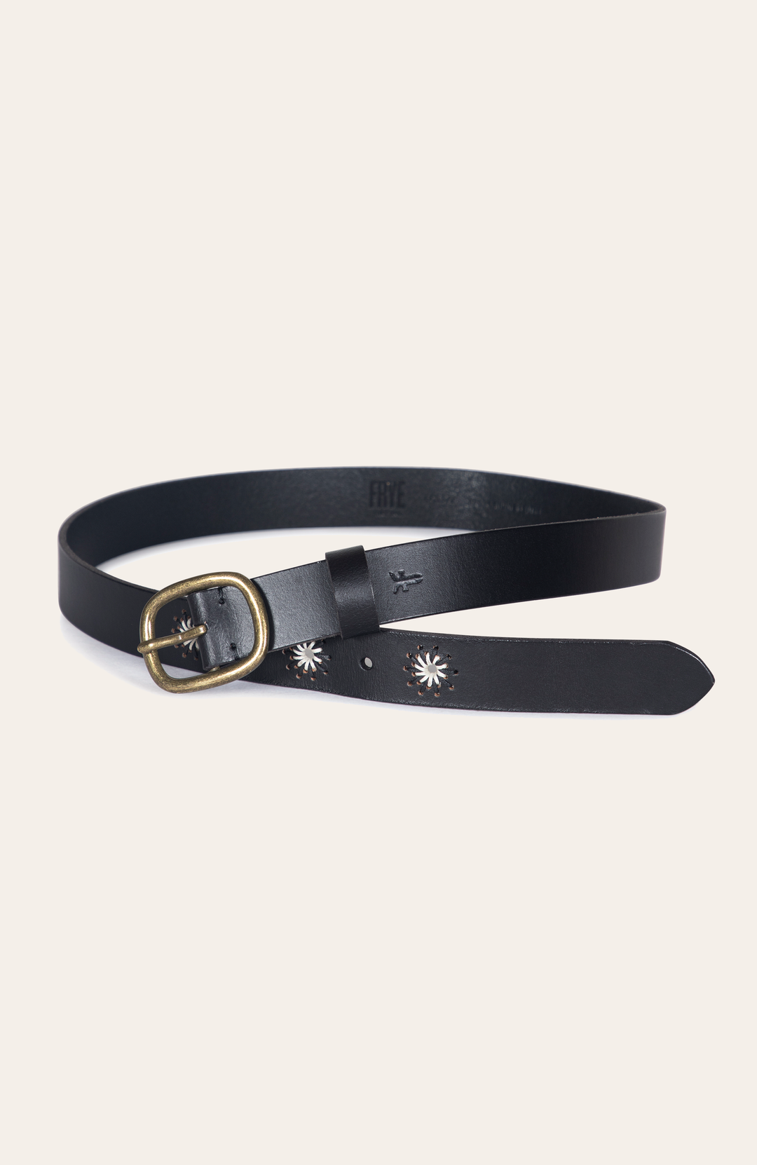 Black Belts Frye 30mm Black Belt With Embroidered Holes