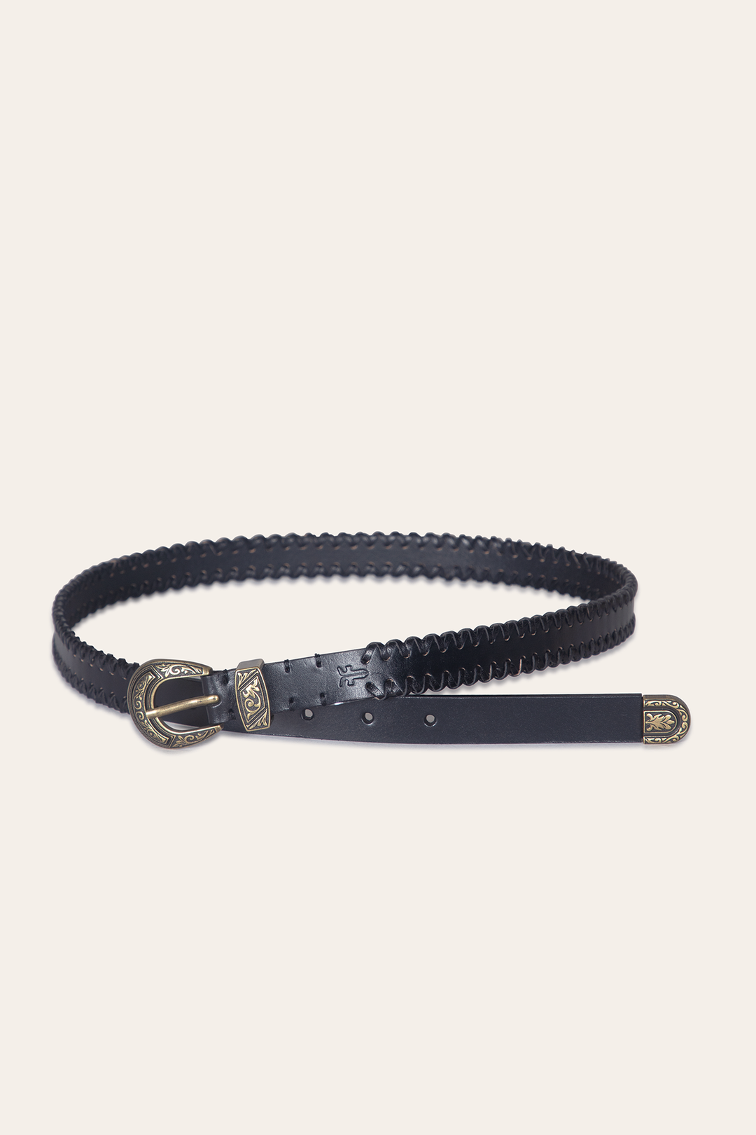 Black Belts Frye 20mm Black Leather Belt With 3-Piece Buckle Set