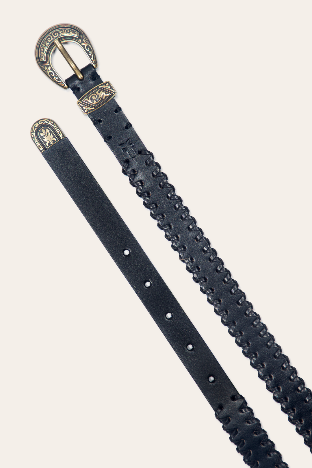 Black Belts Frye 20mm Black Leather Belt With 3-Piece Buckle Set