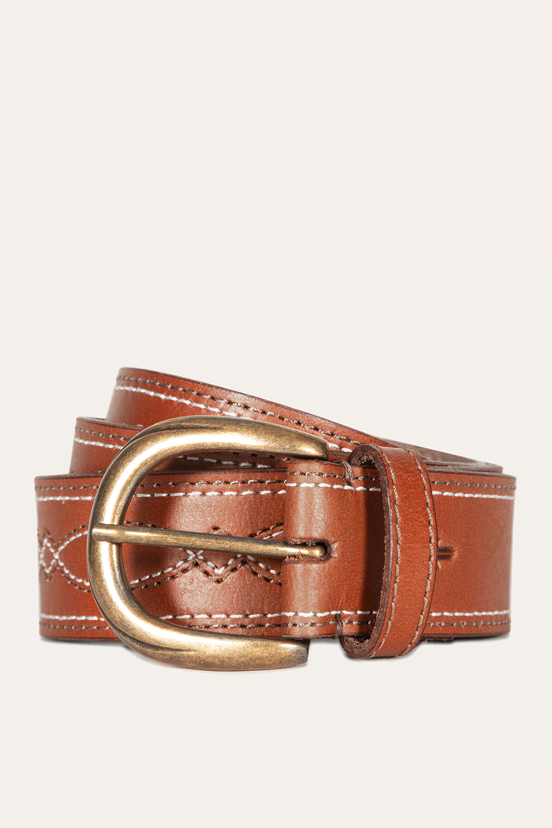 Tan Belts Frye 40mm Tan Belt With 2-Tone Stitch