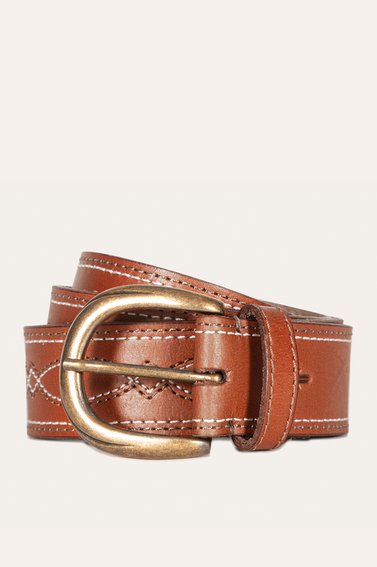 Tan Belts Frye 40mm Tan Belt With 2-Tone Stitch