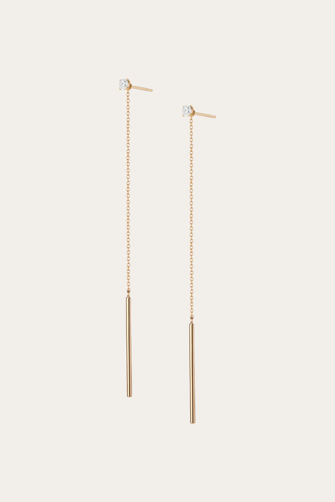 14k Yellow Gold Fine Jewelry Frye Women’s Lab Grown Diamond Lariat Earrings | Aurate x The Frye Company
