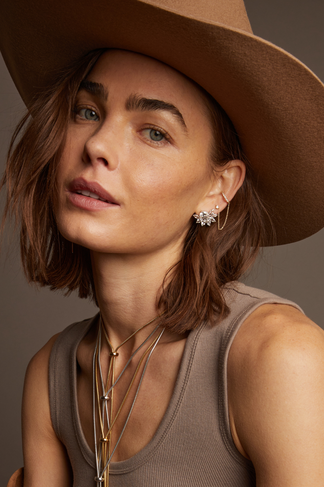 14k Yellow Gold Fine Jewelry Frye Women’s Lab Grown Diamond Stud and Ear Cuff | Aurate x The Frye Company