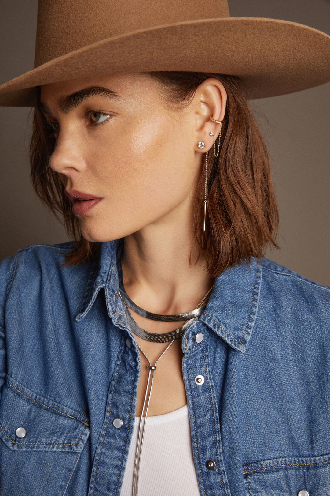 14k Yellow Gold Fine Jewelry Frye Women’s Lab Grown Diamond Stud and Ear Cuff | Aurate x The Frye Company