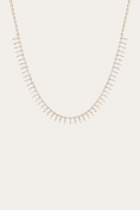 Yellow Vermeil Fine Jewelry Frye Women’s Marquise Fringe Necklace | Aurate x The Frye Company