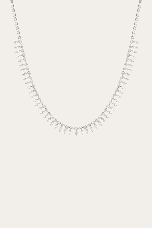 Sterling Silver Fine Jewelry Frye Women’s Marquise Fringe Necklace | Aurate x The Frye Company