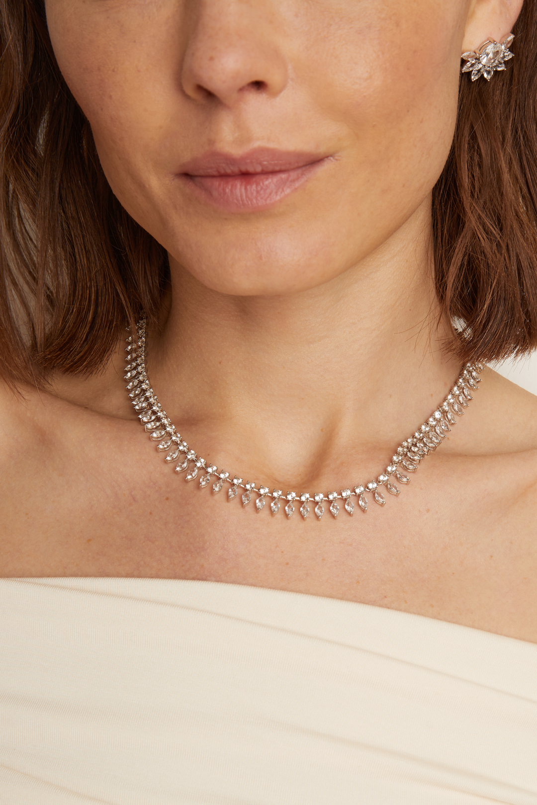 Sterling Silver Fine Jewelry Frye Women’s Marquise Fringe Necklace | Aurate x The Frye Company