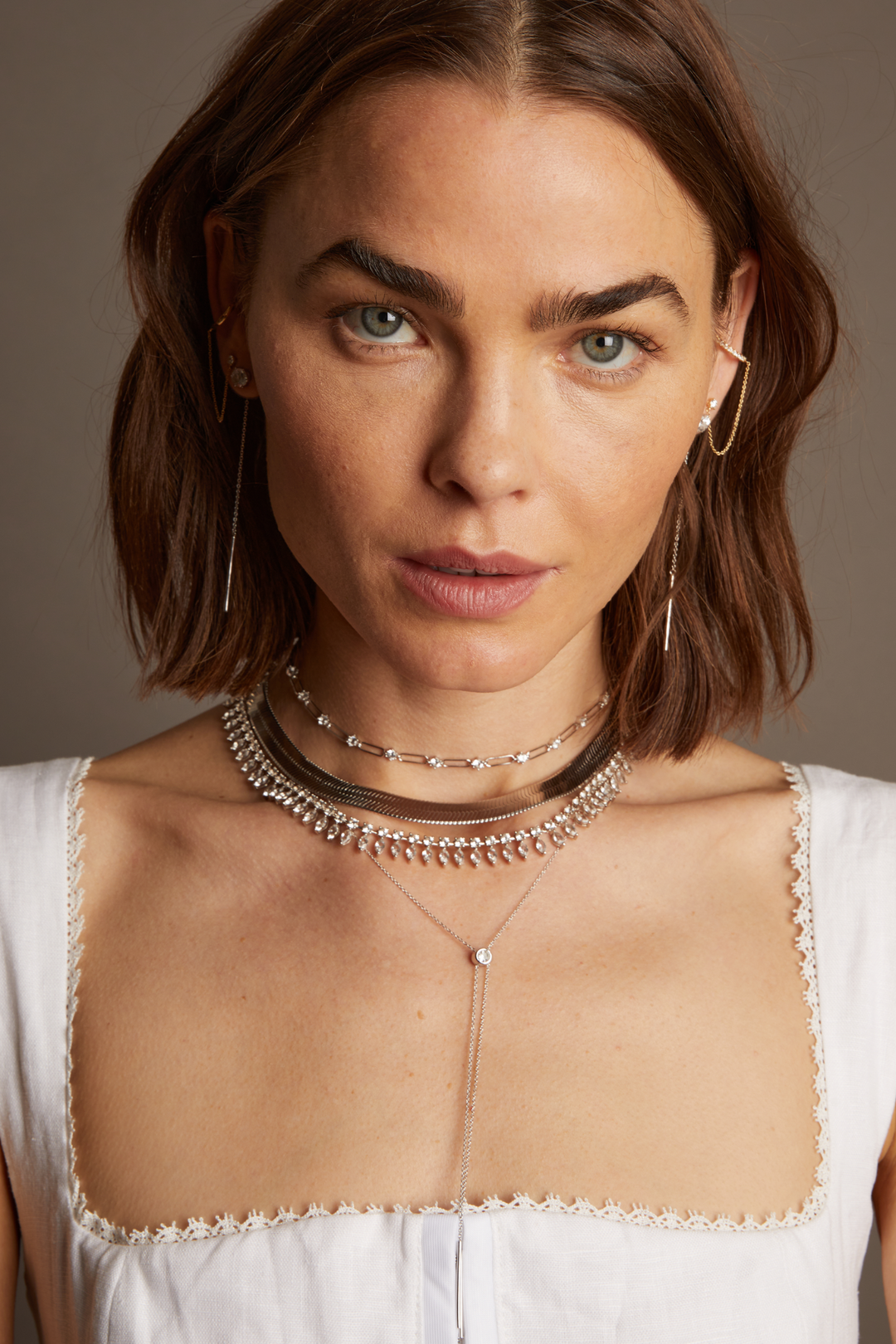 Sterling Silver Fine Jewelry Frye Women’s Marquise Fringe Necklace | Aurate x The Frye Company