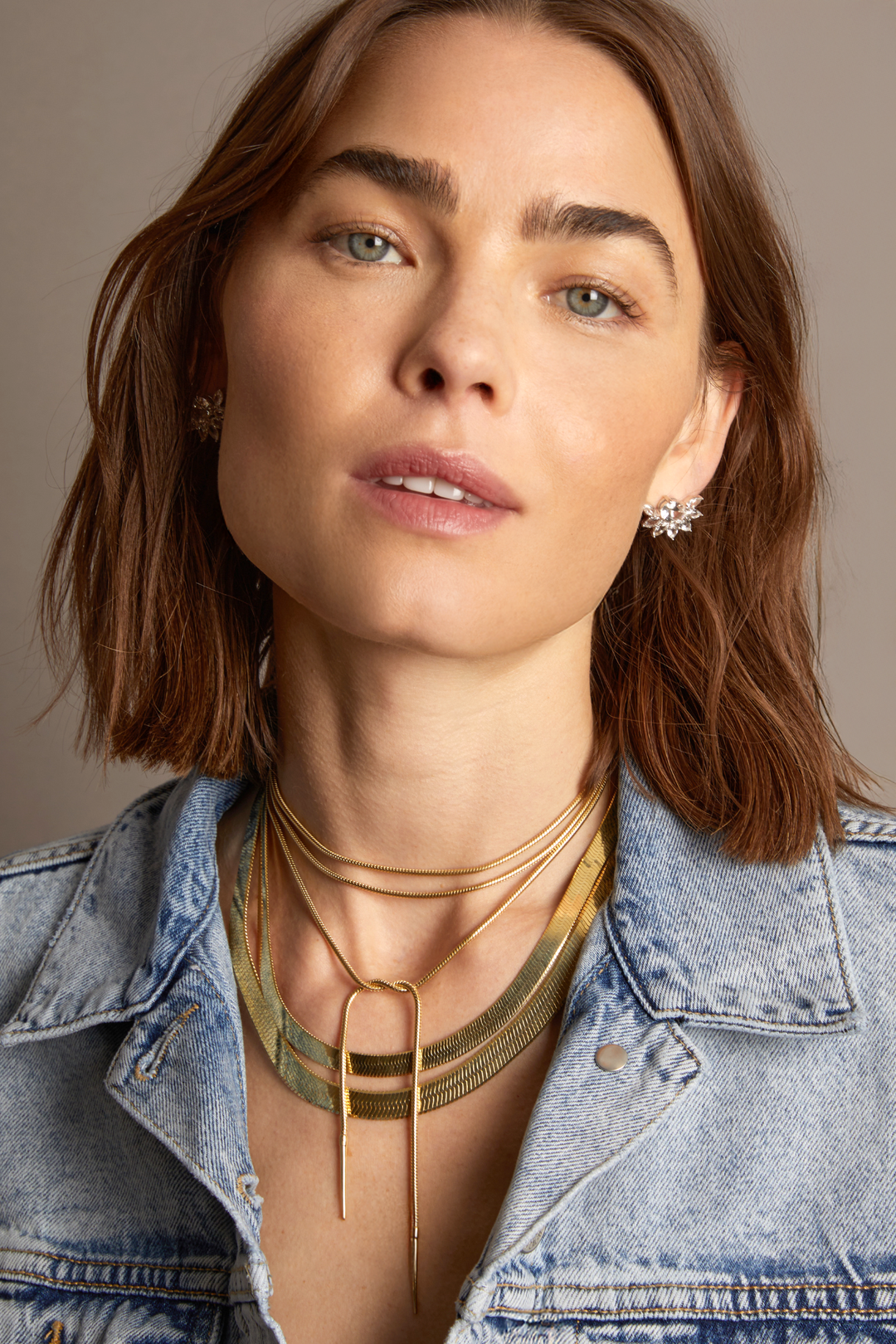 Yellow Vermeil Fine Jewelry Frye Women’s Extra Bold Herringbone Necklace | Aurate x The Frye Company