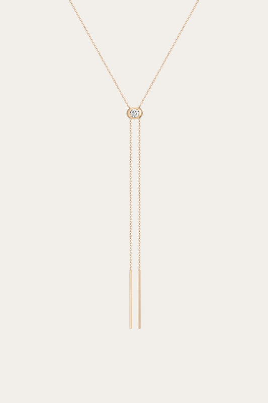 14k Yellow Gold Fine Jewelry Frye Women’s Lab Grown Diamond Bolo Necklace | Aurate x The Frye Company