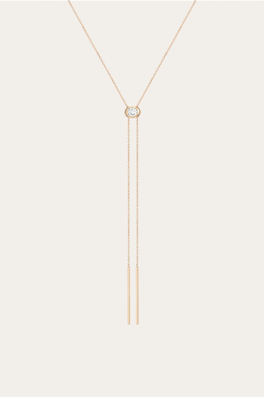Yellow Vermeil Fine Jewelry Frye Women’s Lab Grown White Sapphire Bolo Necklace | Aurate x The Frye Company