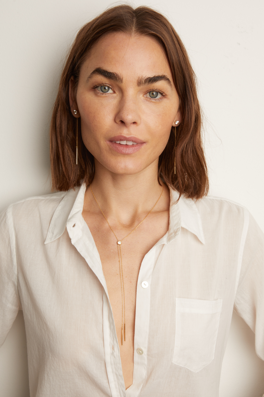 Yellow Vermeil Fine Jewelry Frye Women’s Lab Grown White Sapphire Bolo Necklace | Aurate x The Frye Company