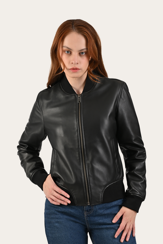 Black Leather Jackets Frye Black Bolton Bomber Jacket