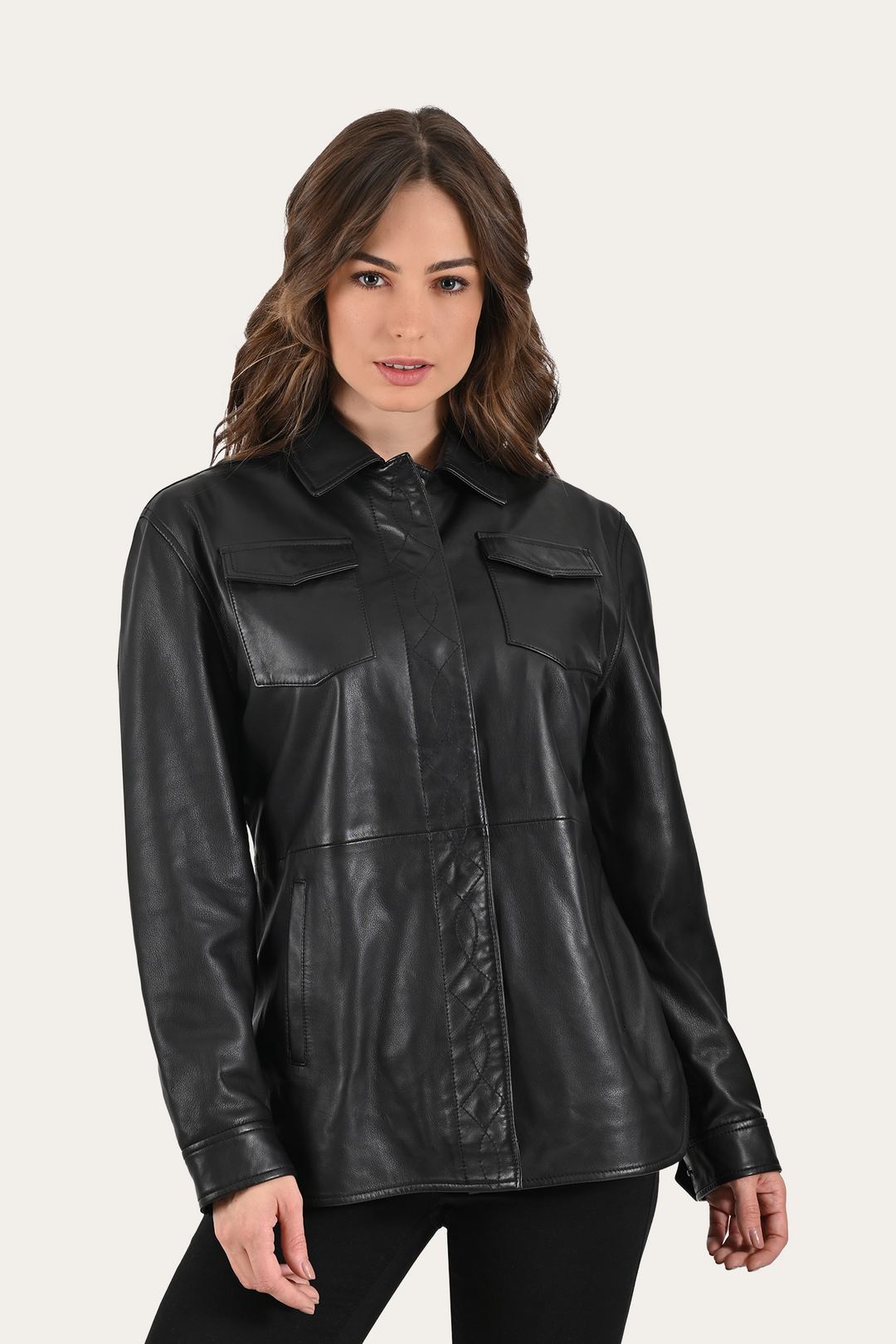 Black Leather Jackets Frye Black Bailor Shirt Jacket
