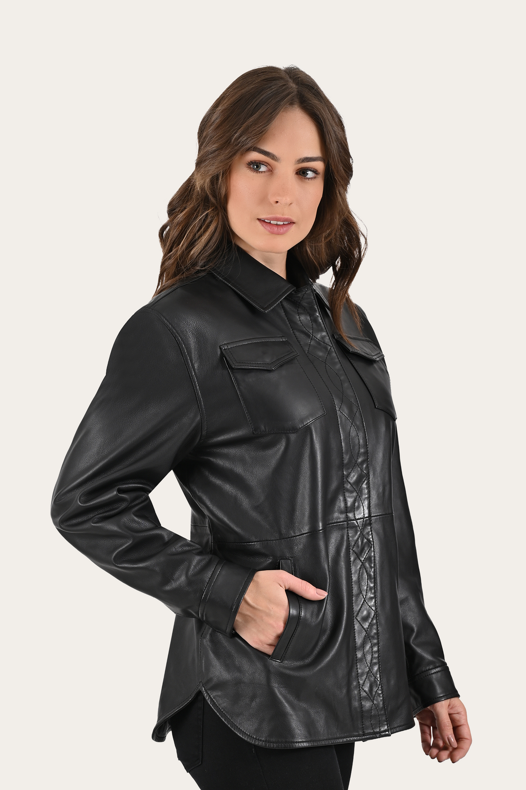 Black Leather Jackets Frye Black Bailor Shirt Jacket