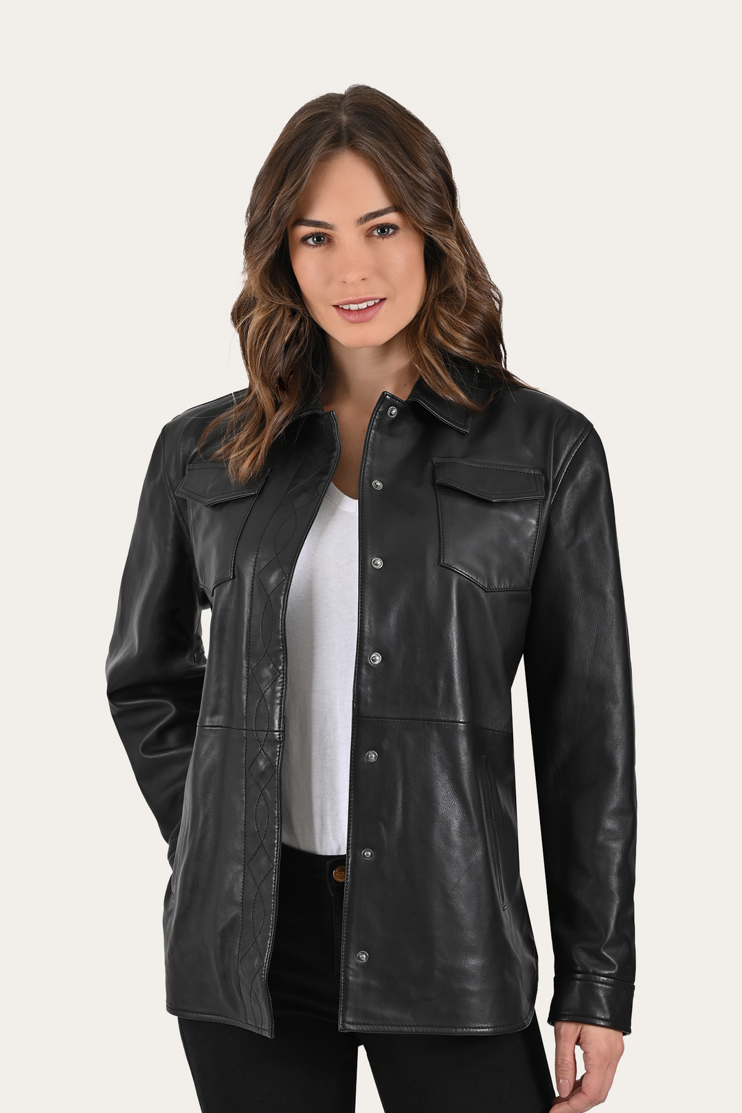 Black Leather Jackets Frye Black Bailor Shirt Jacket