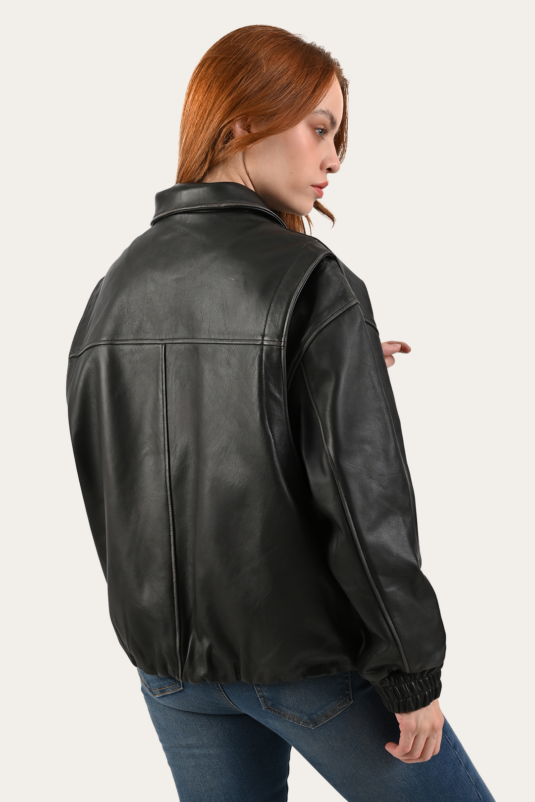 Black Leather Jackets Frye Black Harper Oversized Bomber