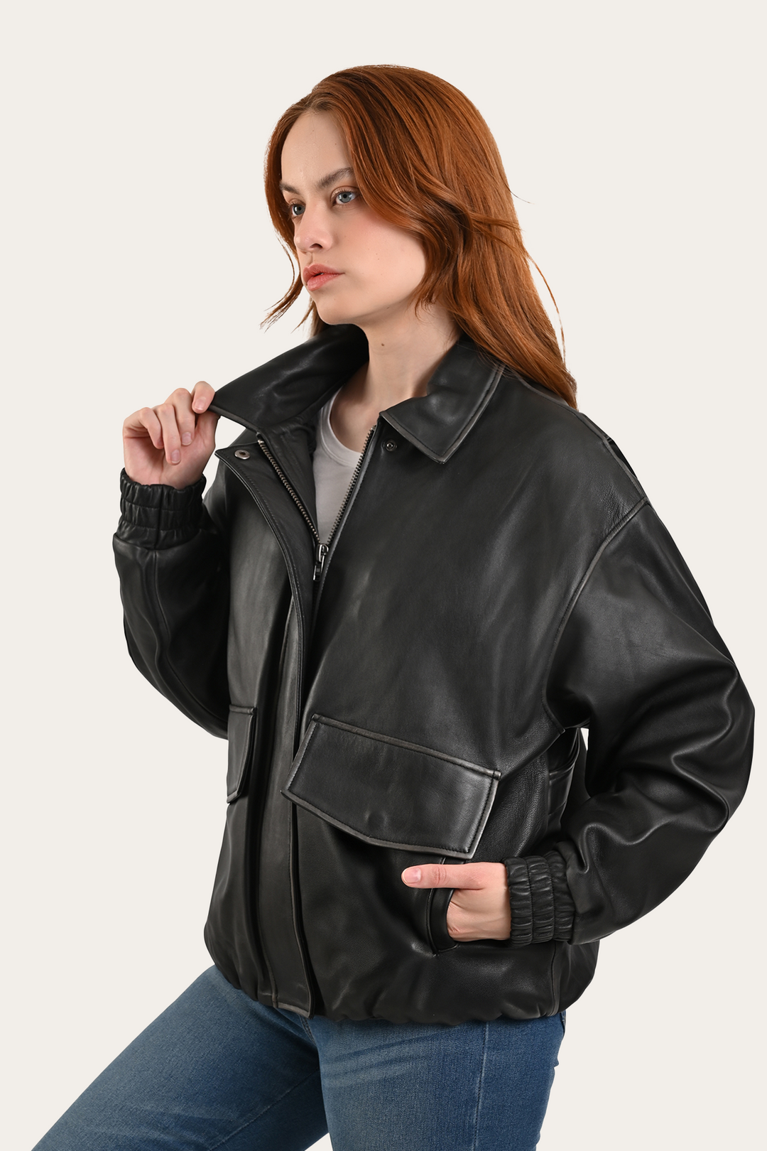 Black Leather Jackets Frye Black Harper Oversized Bomber
