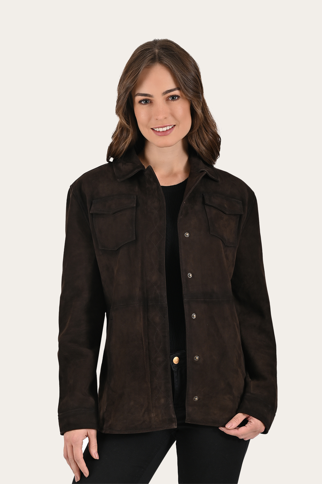 Dark Brown Leather Jackets Frye Dark Brown Avett Overshirt Jacket