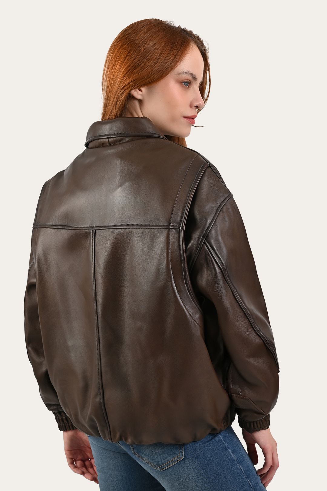 Tobacco Leather Jackets Frye Tobacco Harper Oversized Bomber