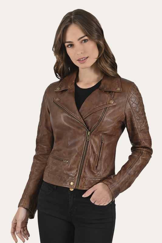 Moka Tobacco Leather Jackets Frye Cordially Modern Biker Jacket