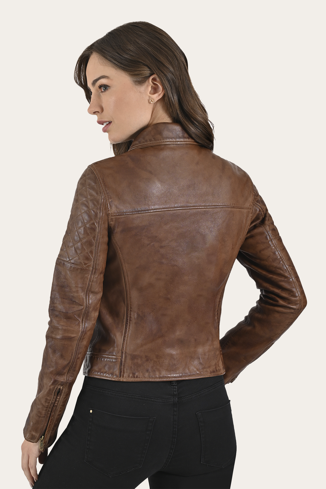 Moka Tobacco Leather Jackets Frye Cordially Modern Biker Jacket