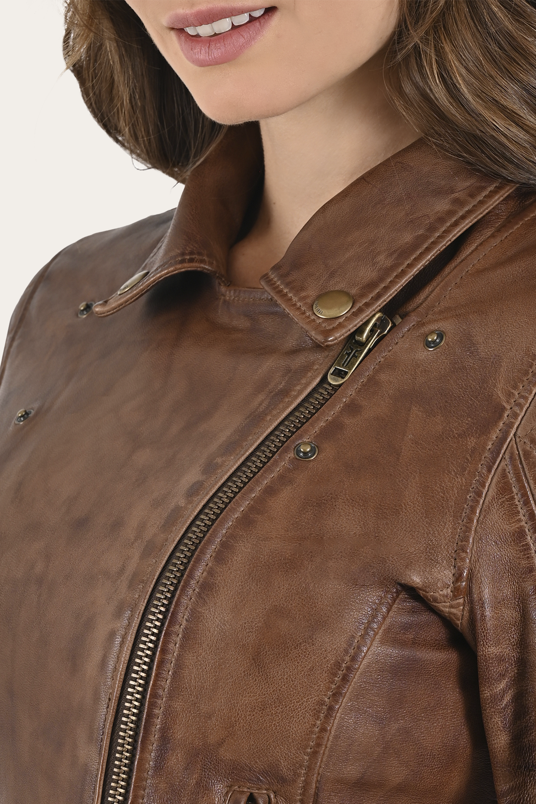 Moka Tobacco Leather Jackets Frye Cordially Modern Biker Jacket