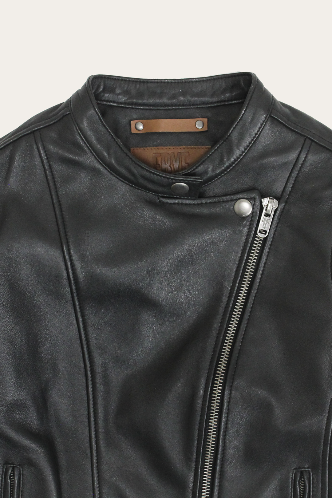 Black Leather Jackets Frye Women’s Black Heathe Leather Racer Jacket