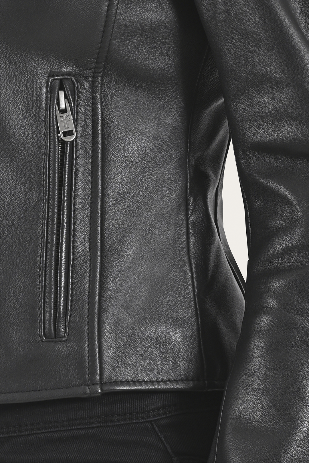 Black Leather Jackets Frye Women’s Black Heathe Leather Racer Jacket