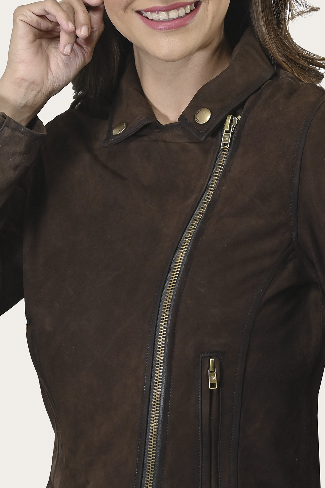 Dark Brown Leather Jackets Frye Women’s Dark Brown Clive Elegant Suede Biker Jacket