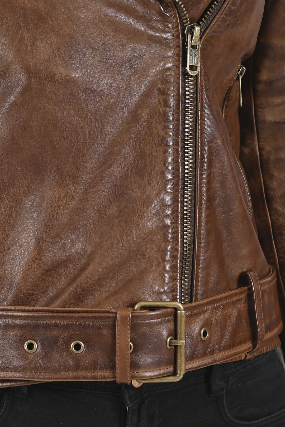 Tobacco Leather Jackets Frye Women’s Tobacco Linc Biker Leather Jacket