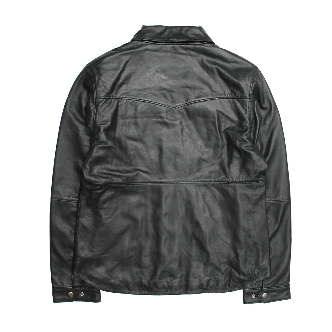 Black Leather Jackets Frye Women’s Black Obadiah Leather Shacket
