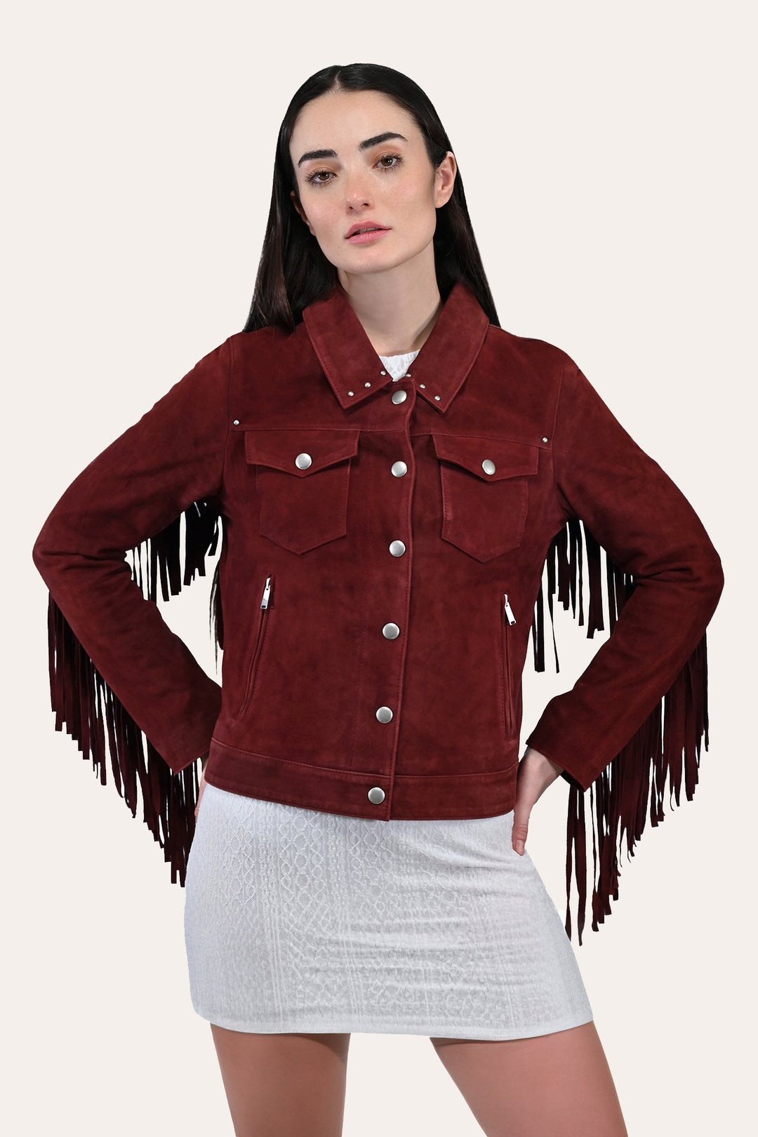 Oxblood Leather Jackets Frye Women’s Oxblood Nash Trucker Suede Jacket