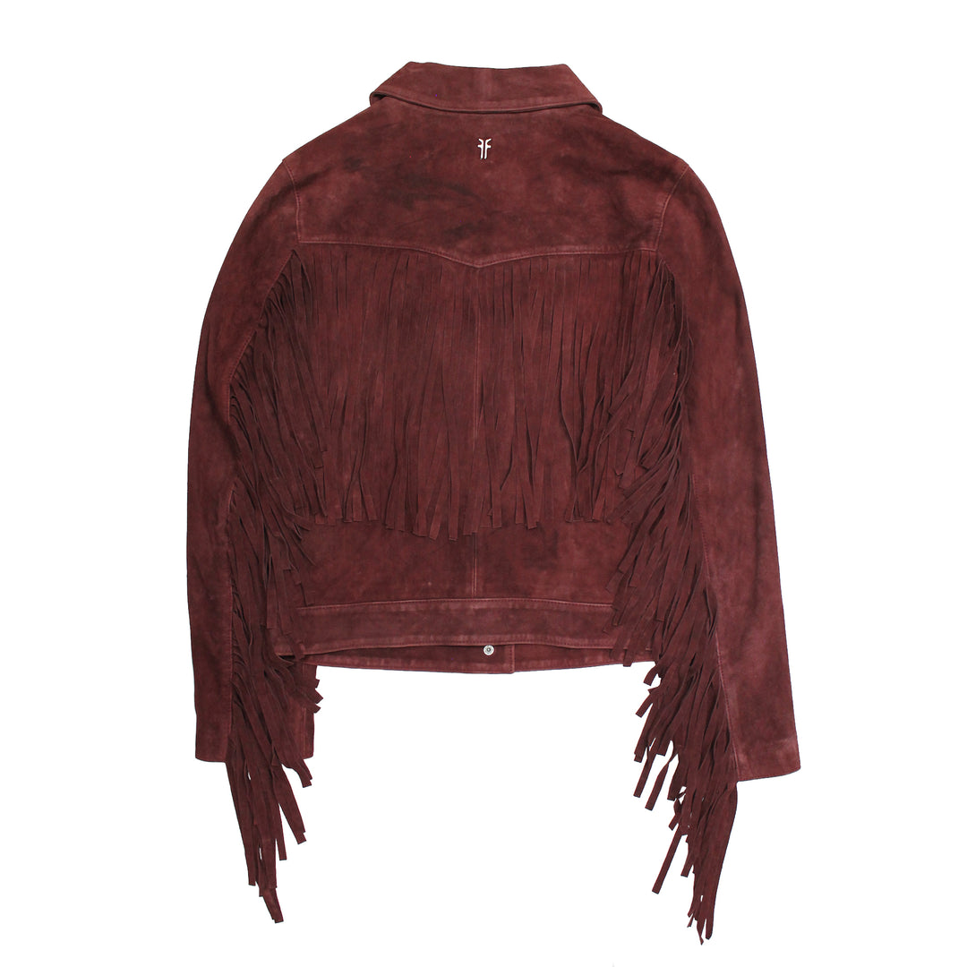 Oxblood Leather Jackets Frye Women’s Oxblood Nash Trucker Suede Jacket