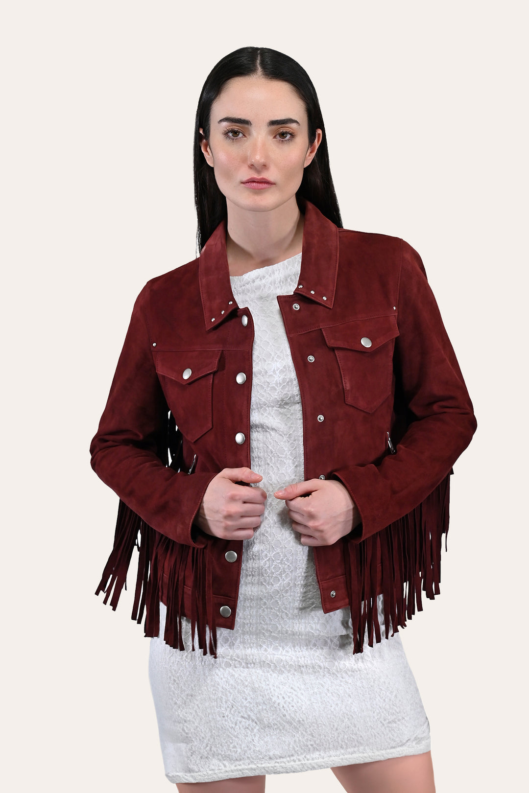 Oxblood Leather Jackets Frye Women’s Oxblood Nash Trucker Suede Jacket