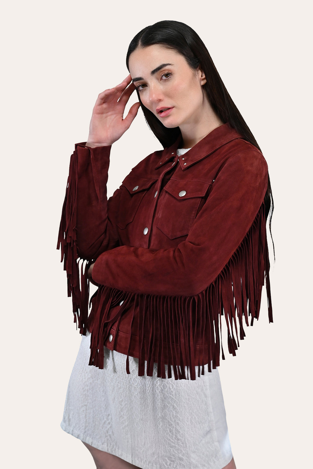 Oxblood Leather Jackets Frye Women’s Oxblood Nash Trucker Suede Jacket