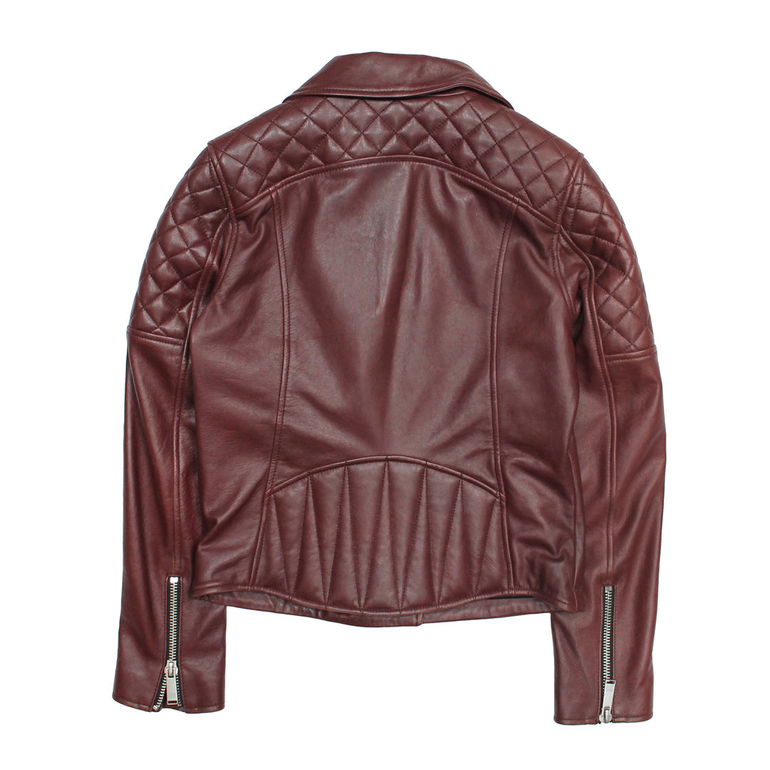 Oxblood Leather Jackets Frye Women’s Oxblood Oklahoma Nappa Leather Biker Jacket