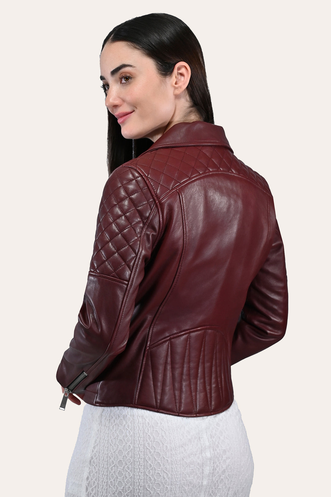Oxblood Leather Jackets Frye Women’s Oxblood Oklahoma Nappa Leather Biker Jacket