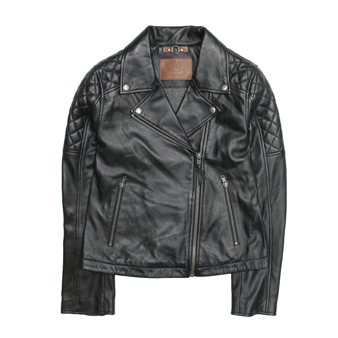 Black Leather Jackets Frye Women’s Black Oklahoma Biker Leather Jacket