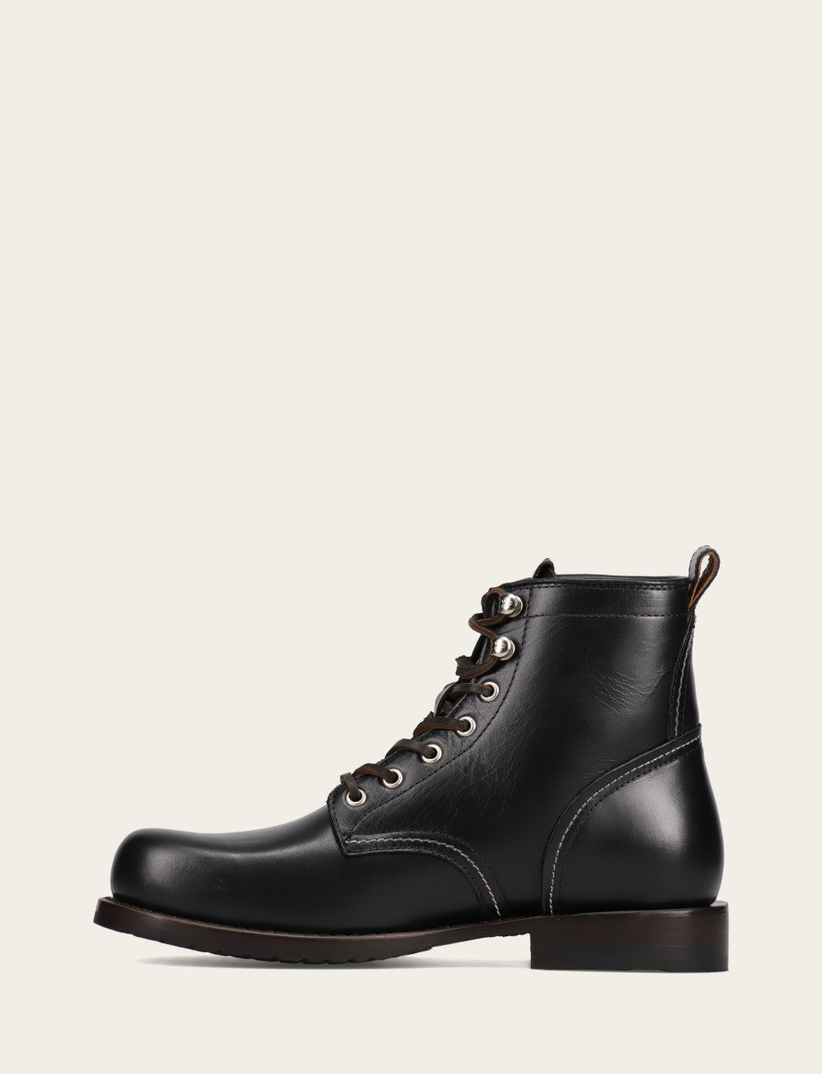 Black Boots Frye Men's Black Hudson Workboot Plain Toe