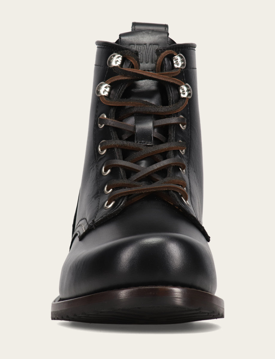 Black Boots Frye Men's Black Hudson Workboot Plain Toe